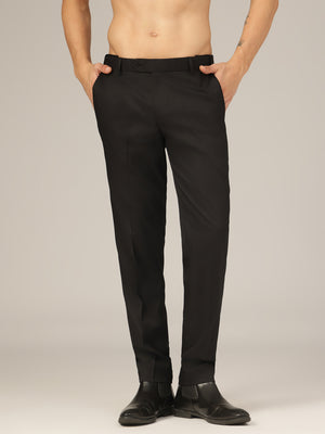 Black: Flexi Waist Relaxed Fit Casual Trouser