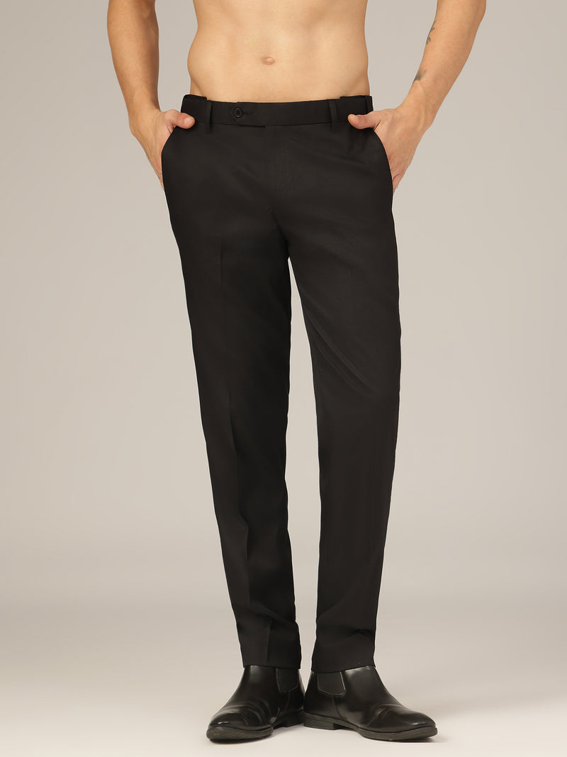 Black: Flexi Waist Relaxed Fit Casual Trouser
