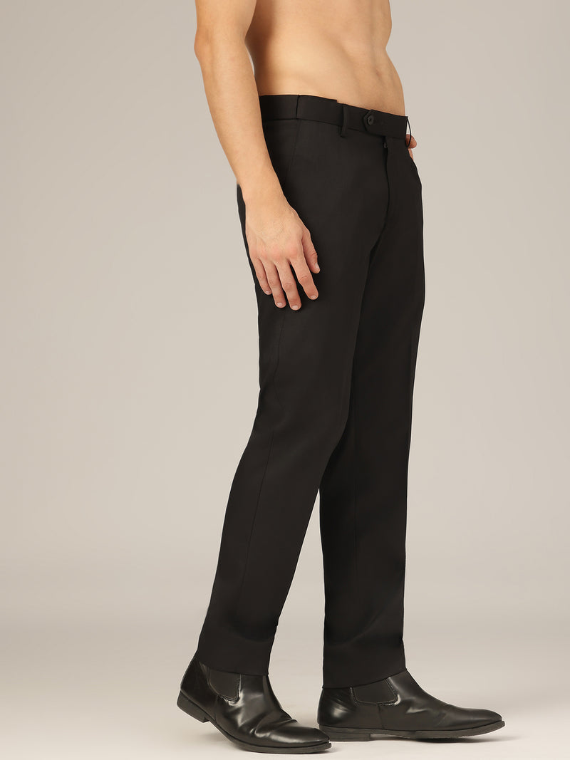 Black: Flexi Waist Relaxed Fit Casual Trouser