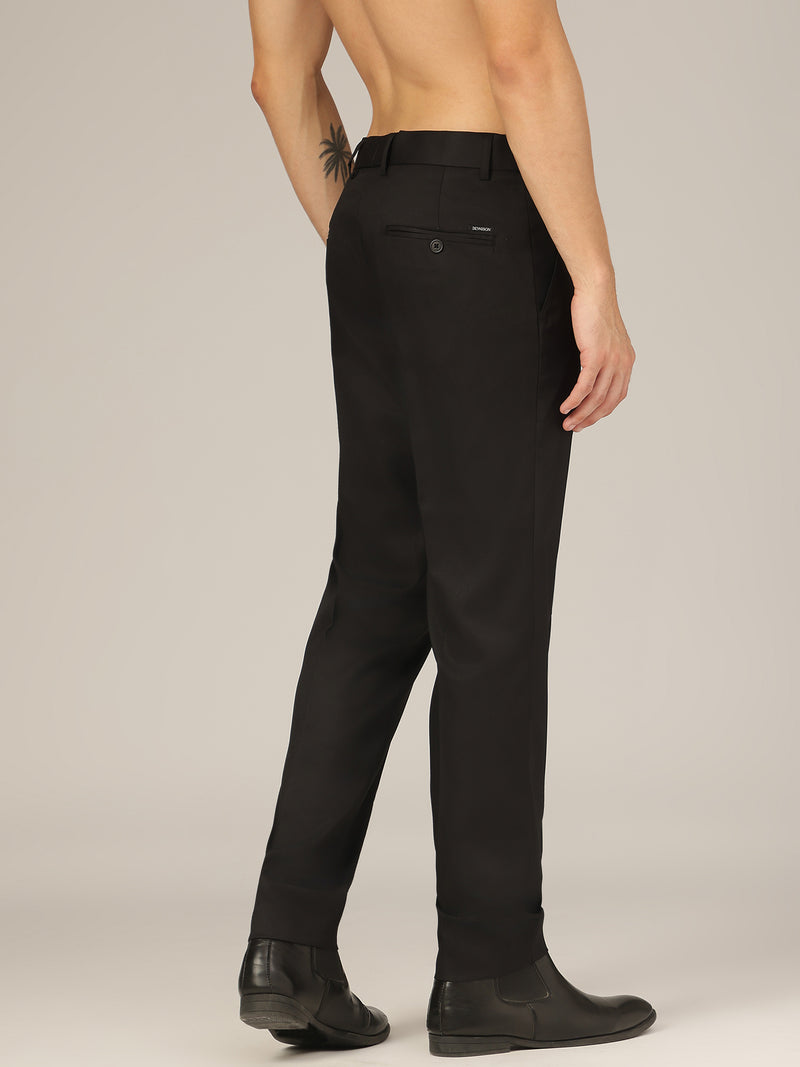 Black: Flexi Waist Relaxed Fit Casual Trouser