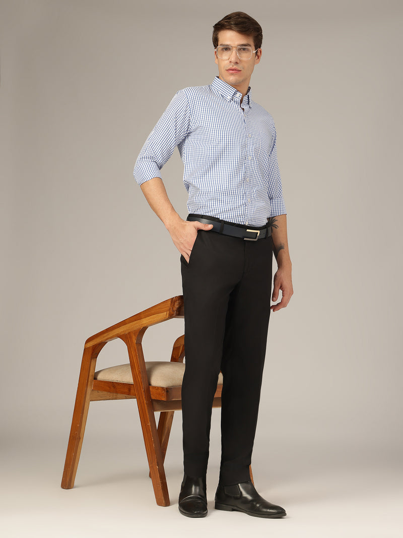 Black: Flexi Waist Relaxed Fit Casual Trouser