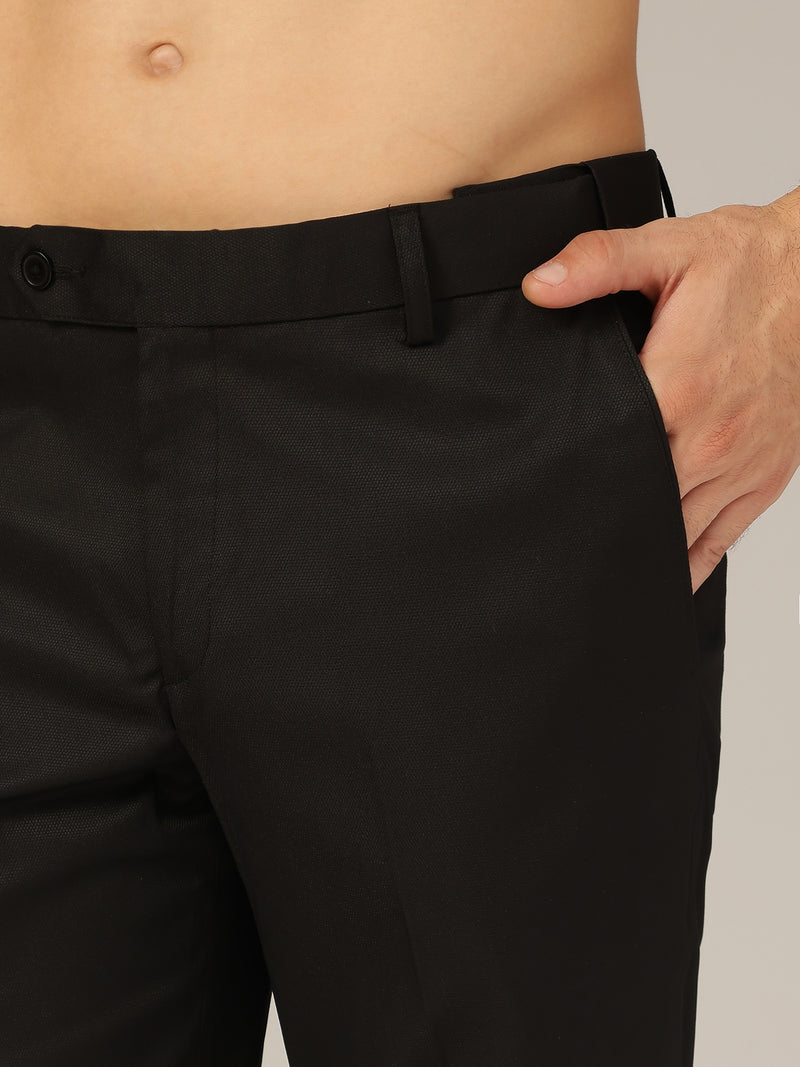 Black: Flexi Waist Relaxed Fit Casual Trouser