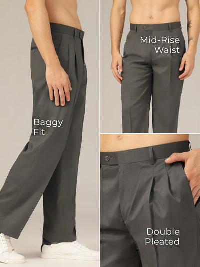 Textured Pleated Korean Trouser
