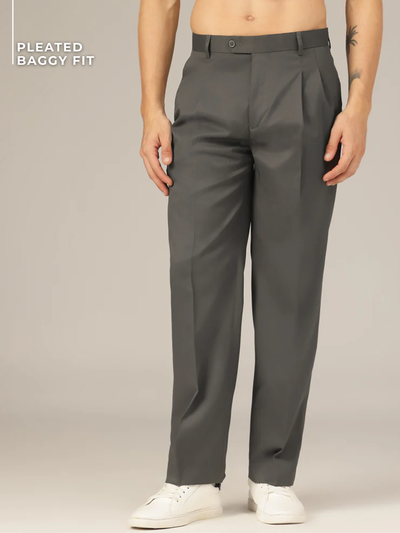 Textured Pleated Korean Trouser