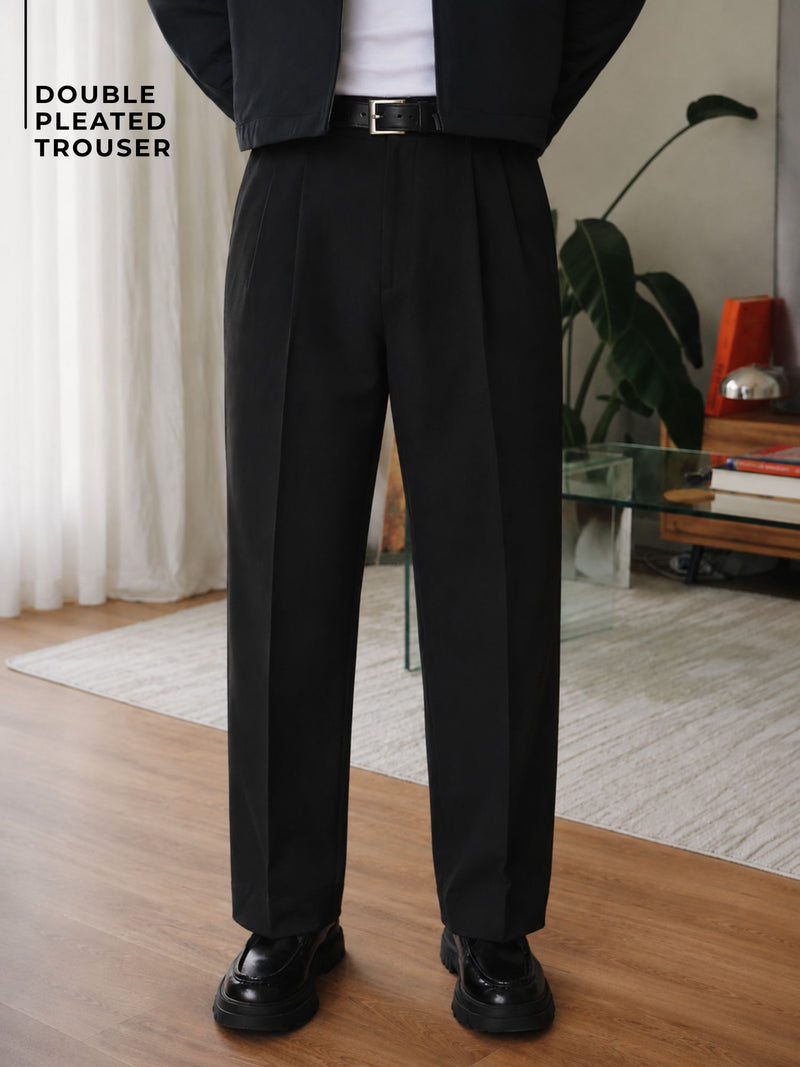 Korean Double Pleated Baggy Trouser