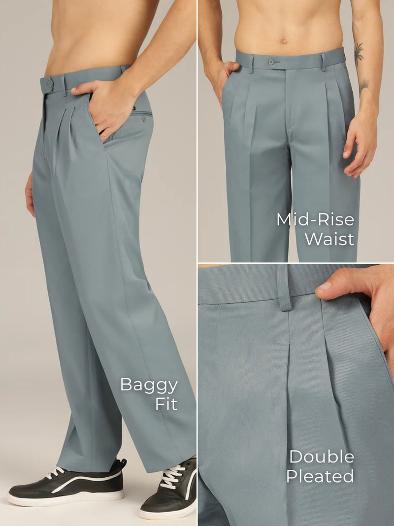 Textured Pleated Korean Trouser