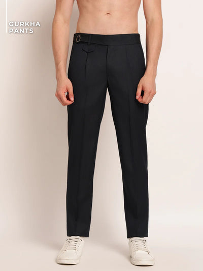Pleated Striped Gurkha Trouser