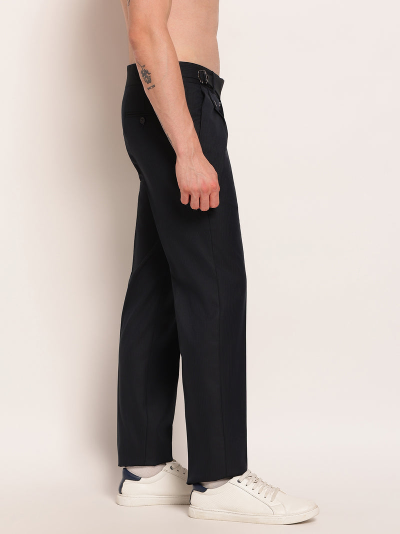 Pleated Striped Gurkha Trouser