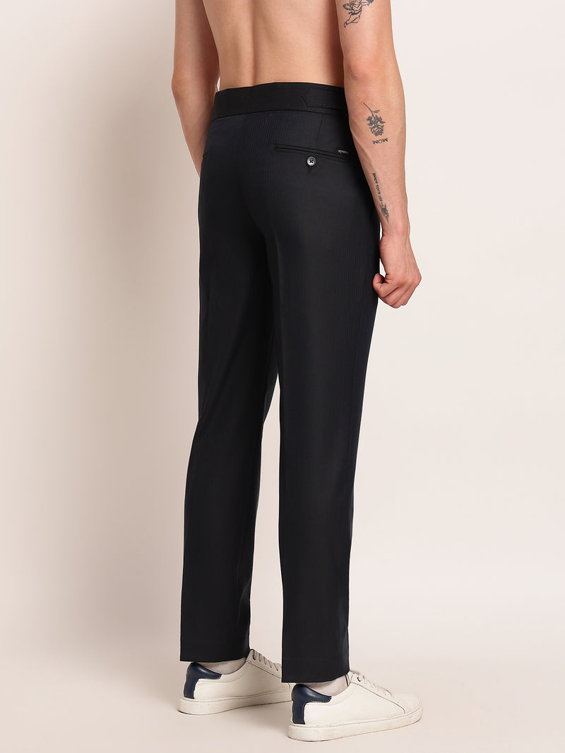 Pleated Striped Gurkha Trouser