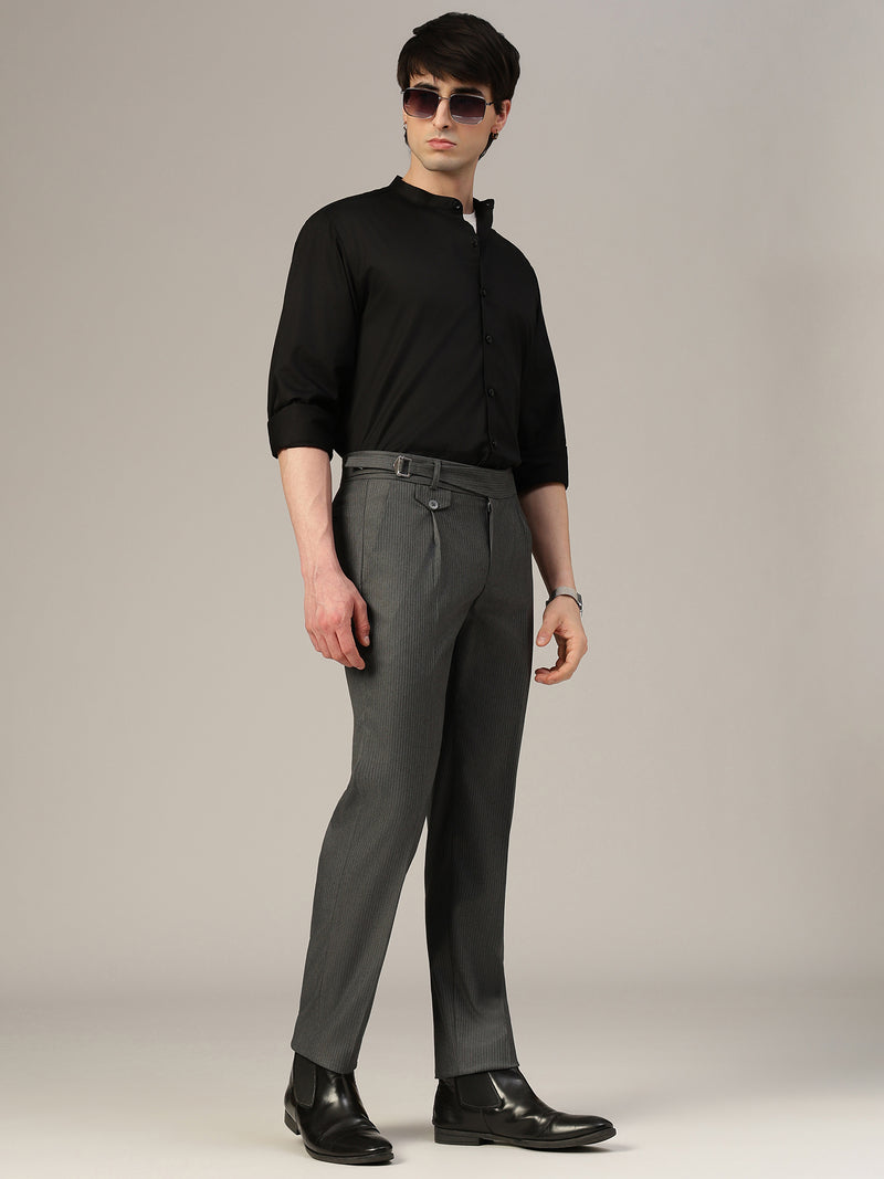 Grey Adjustable Gurkha Trouser