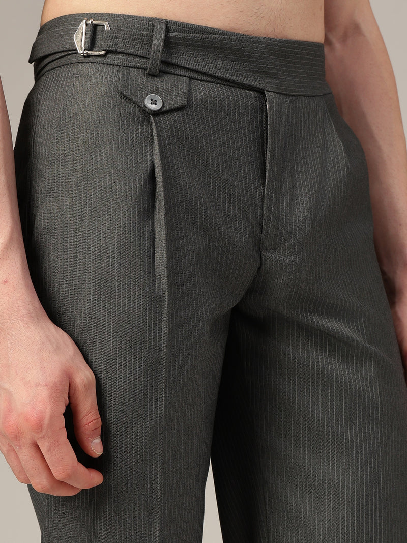 Grey Adjustable Gurkha Trouser