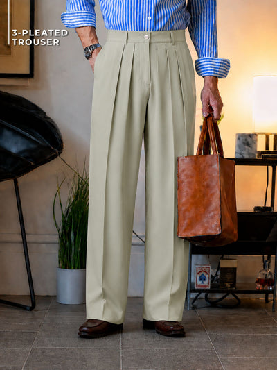 Japanese Three Pleated Trouser