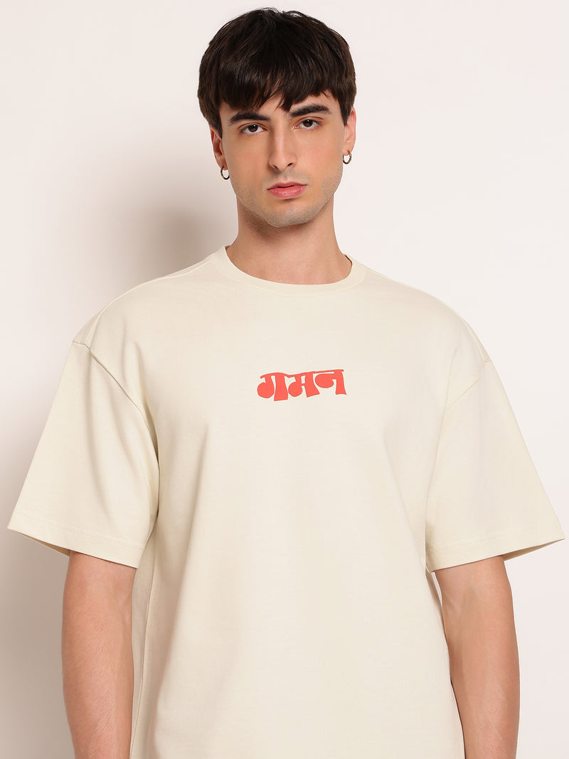 Men Oversize Back Print T-Shirt