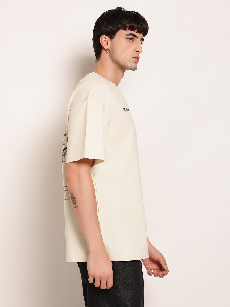 Men Oversize Back Print T-Shirt