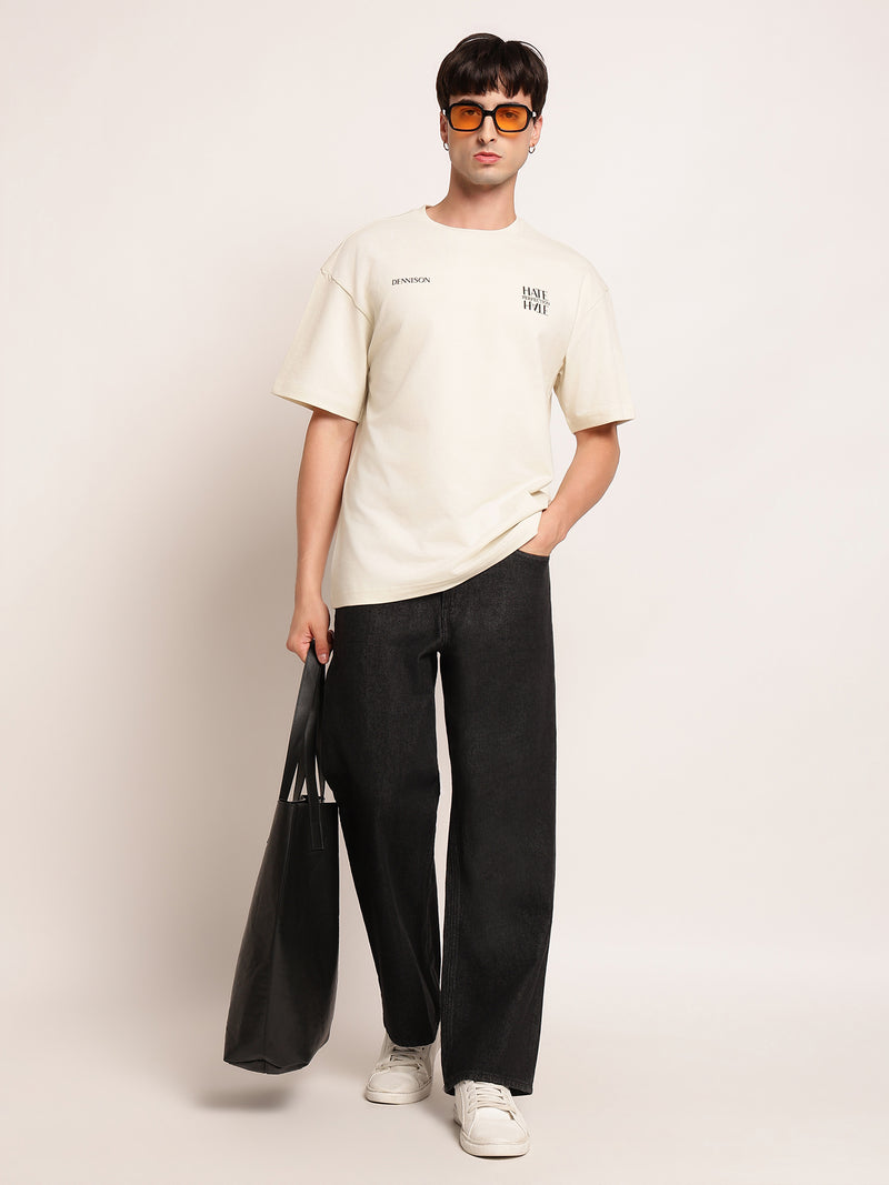 Men Oversize Back Print T-Shirt