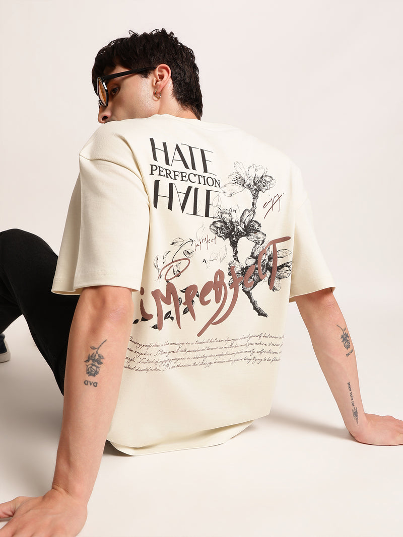 Men Oversize Back Print T-Shirt