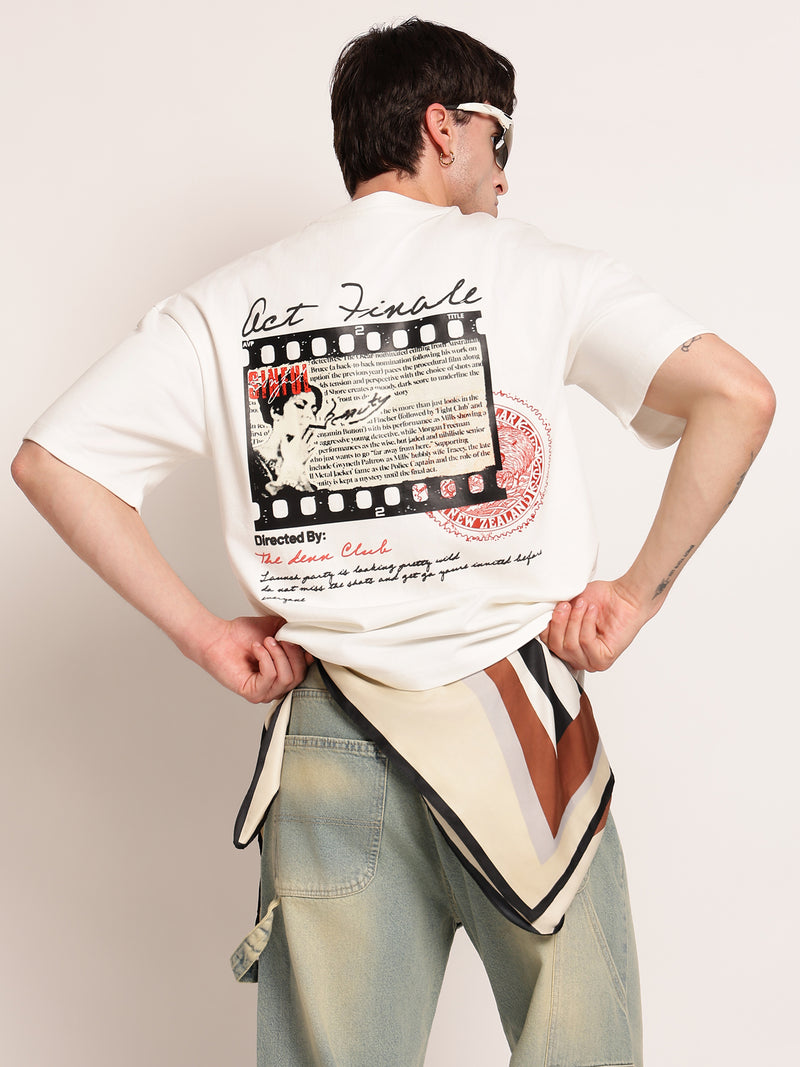 Men Oversize Back Print T-Shirt