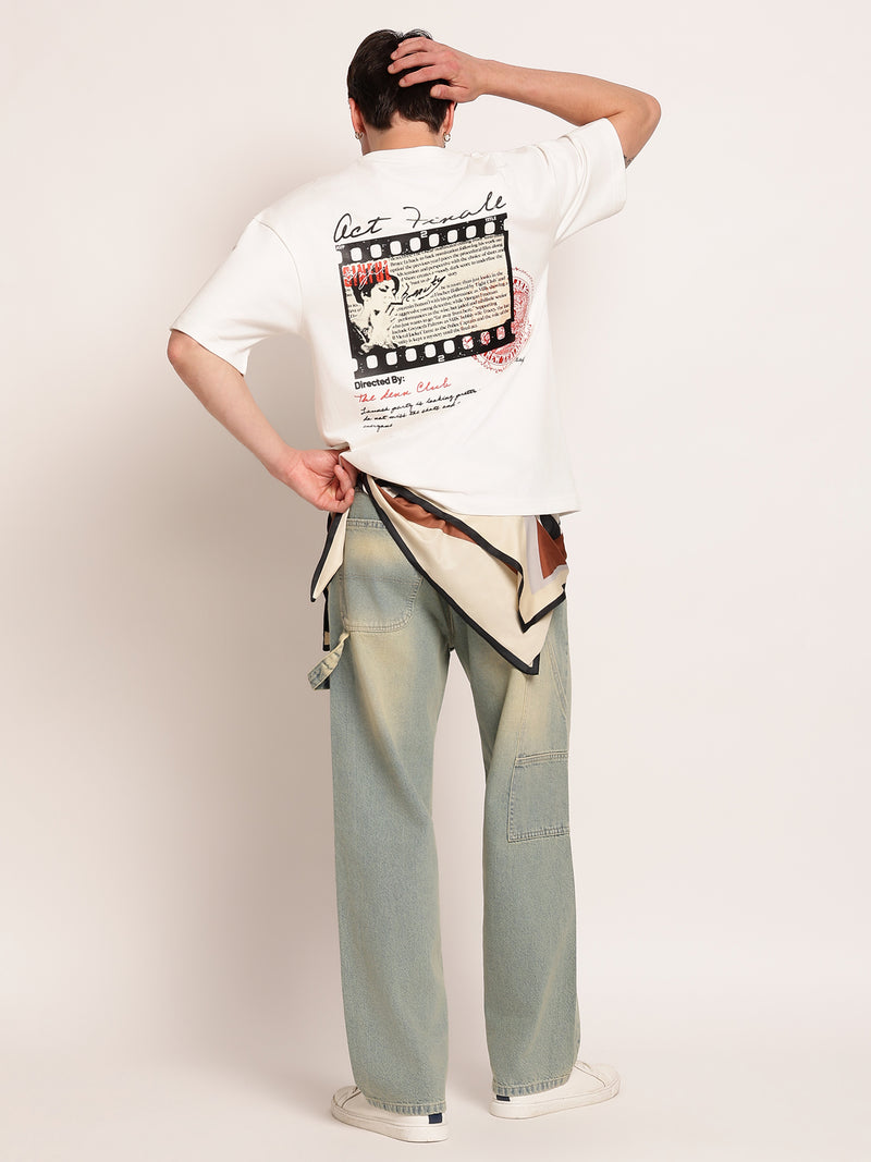 Men Oversize Back Print T-Shirt