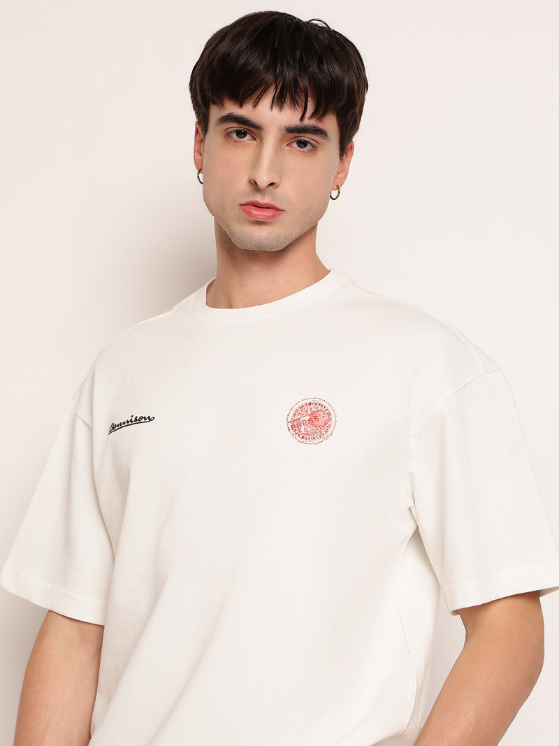 Men Oversize Back Print T-Shirt