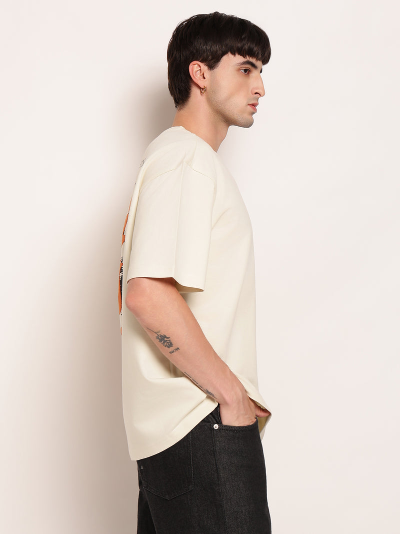 Men Oversize Back Print T-Shirt