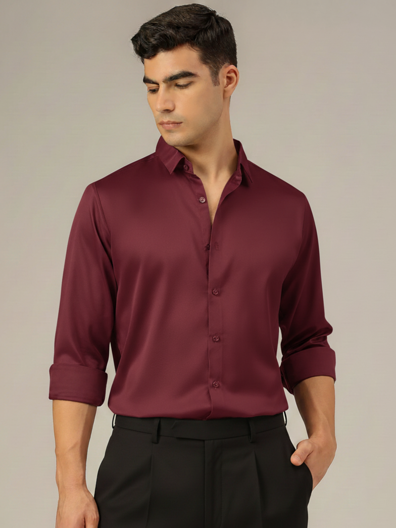 Maroon: Party Wear Formal Shirt