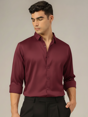 Maroon: Party Wear Formal Shirt