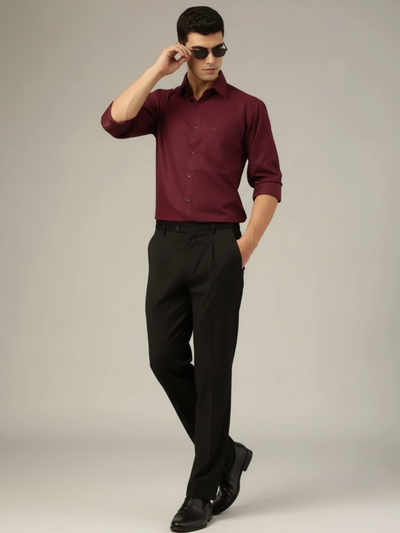 Maroon: Party Wear Formal Shirt