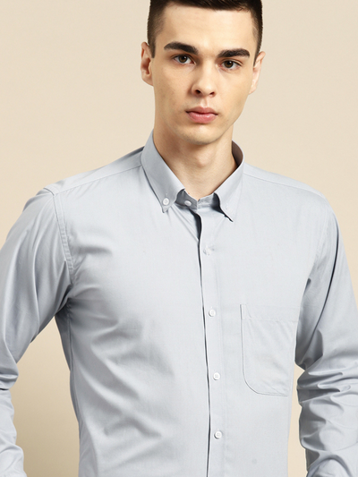 Grey: Laffer Smart Opaque Formal Shirt