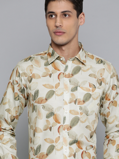 Cream: Conversational Printed Shirt