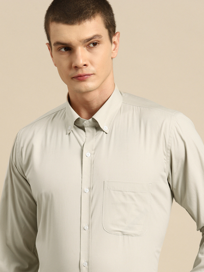 Khaki: solid opaque Formal shirt