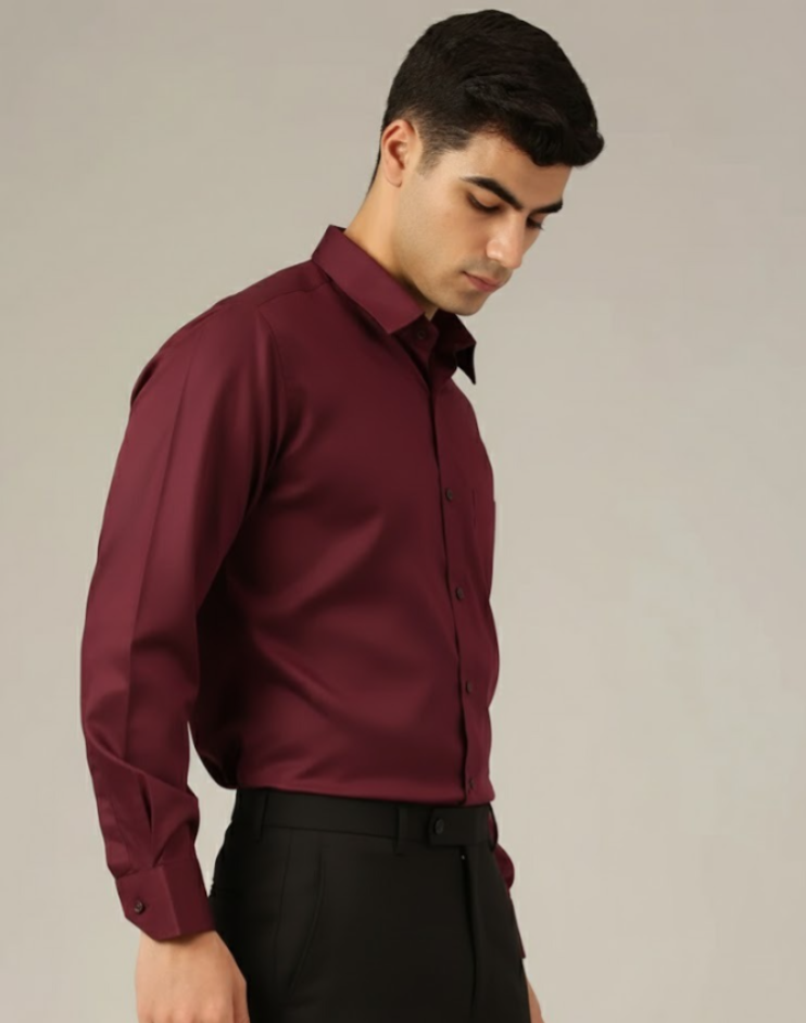 Maroon: Party Wear Formal Shirt