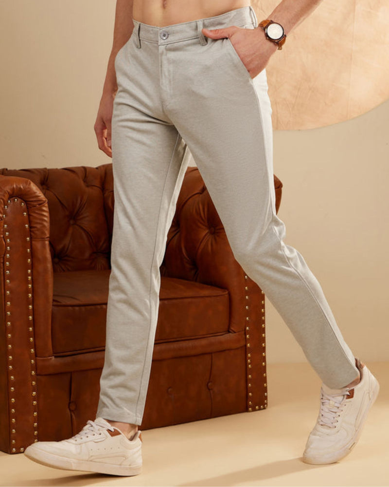 Mint Green: Textured Stretchable Chinos