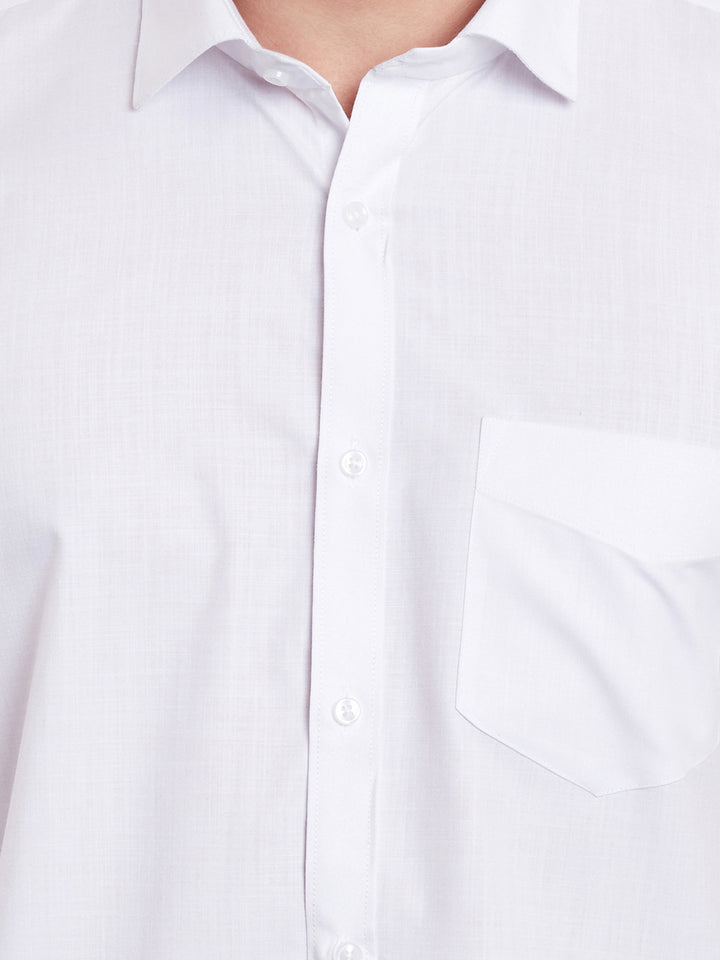 DENNISON Men White Comfort Regular Fit Solid Formal Shirt