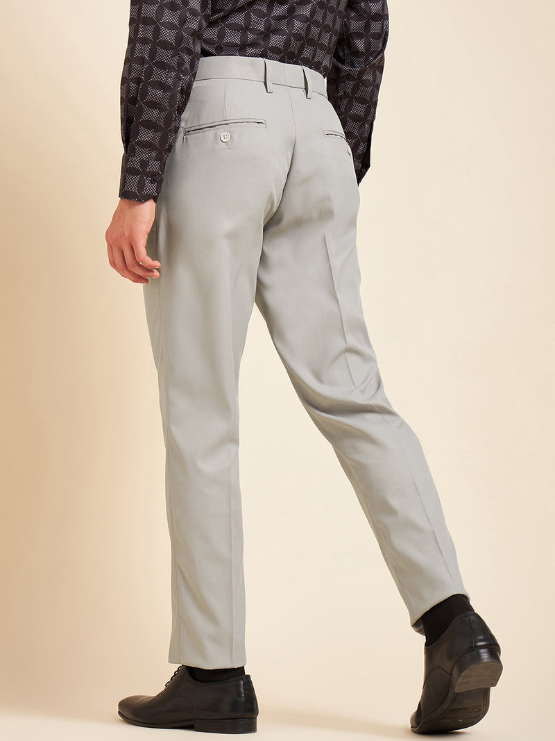 DENNISON Men Flat-Front Mid-Rise Regular Trousers