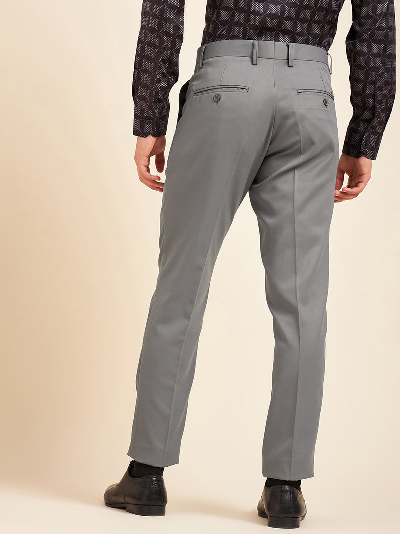 DENNISON Men Flat-Front Mid-Rise Formal Trousers