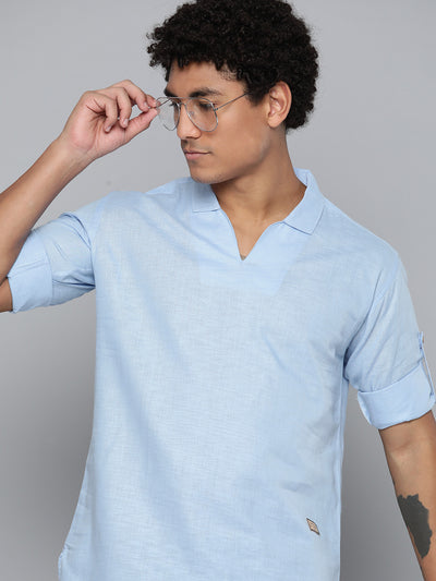 DENNISON Men Blue Solid Casual Kurta