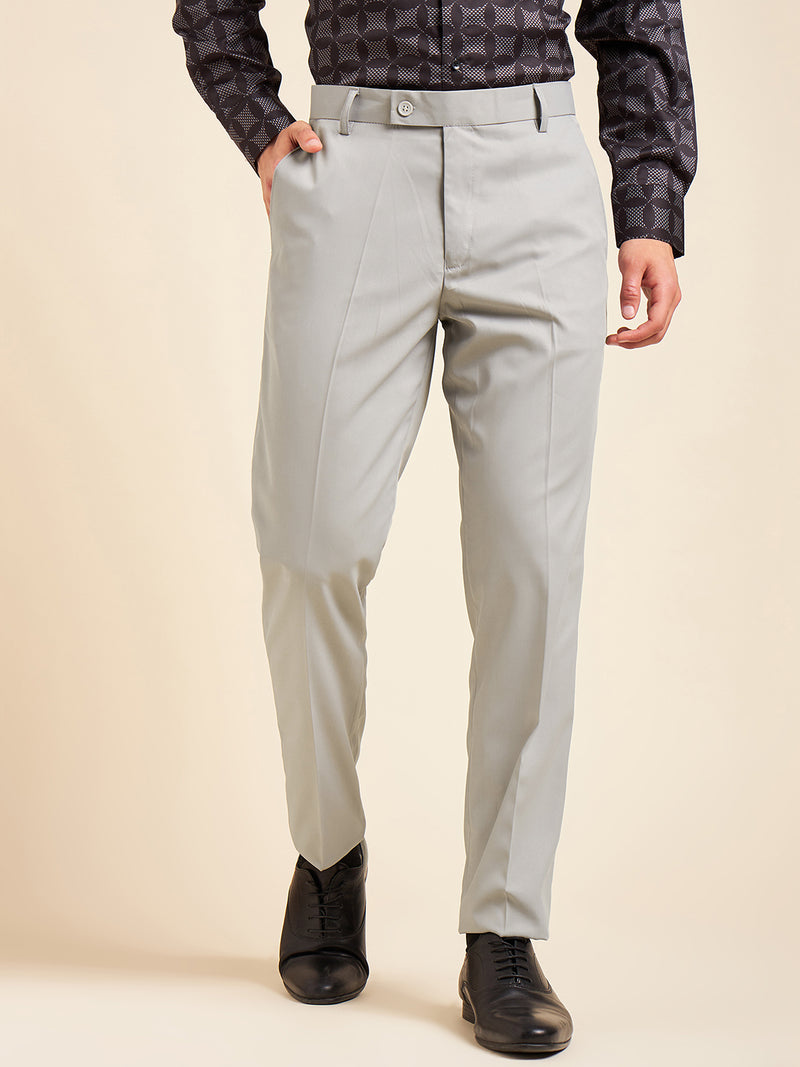 DENNISON Men Flat-Front Mid-Rise Regular Trousers