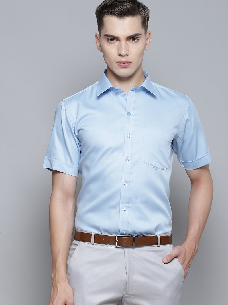 Men Blue Smart Slim Fit Opaque Formal Shirt