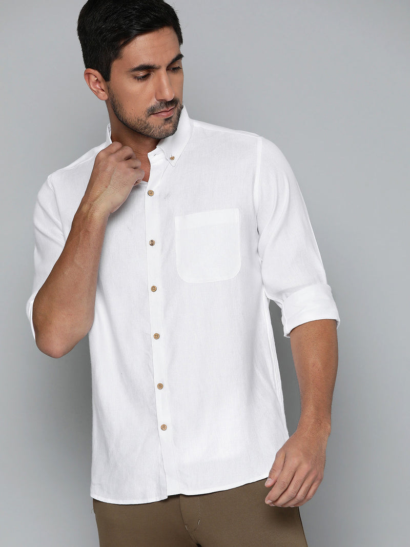White Opaque Hemp Shirt