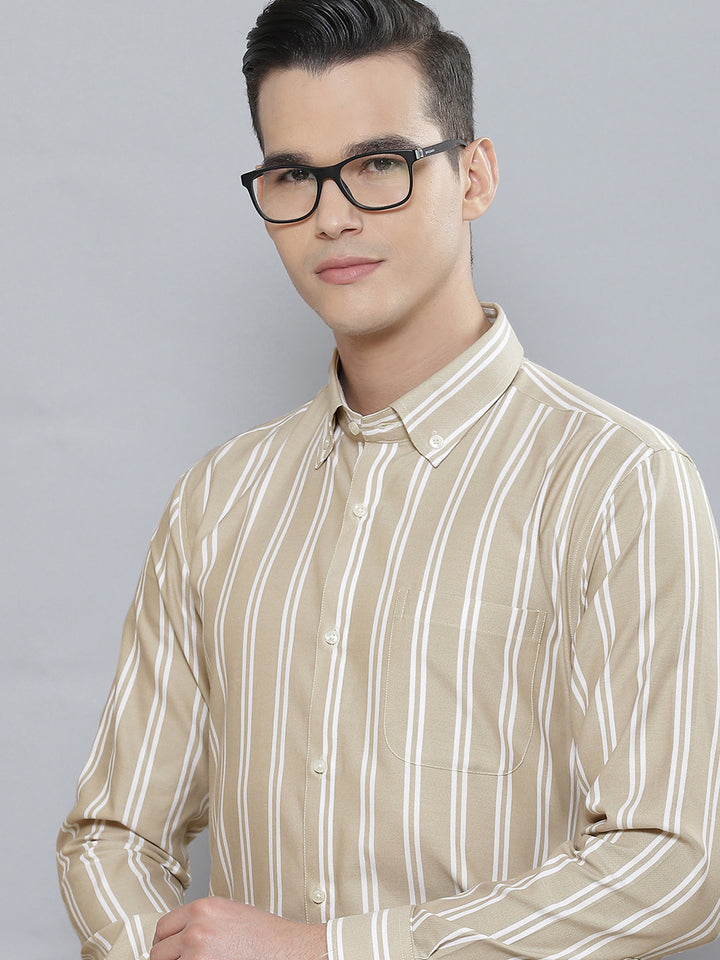 Men Smart Striped Cotton Formal Shirt