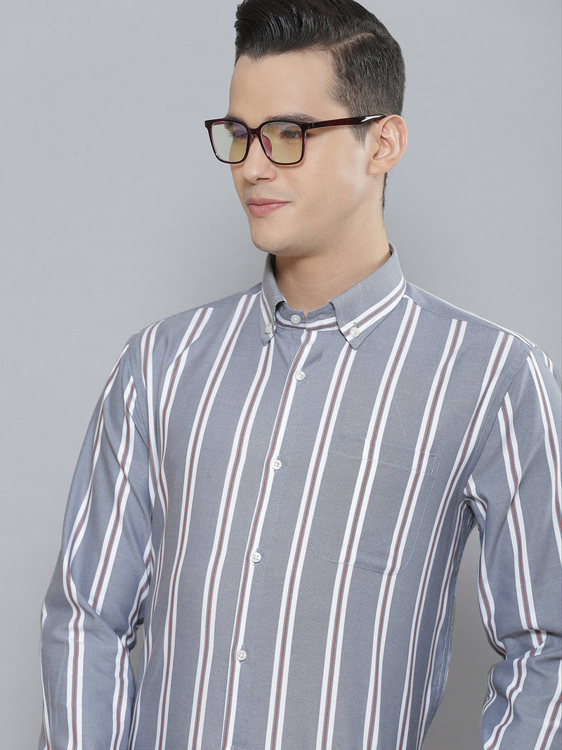 Men Smart Striped Cotton Formal Shirt