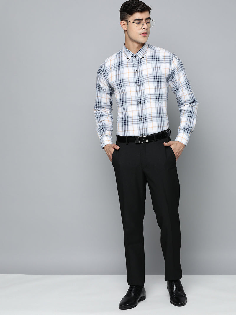 DENNISON Smart Regular Fit Tartan Checks Formal Shirt