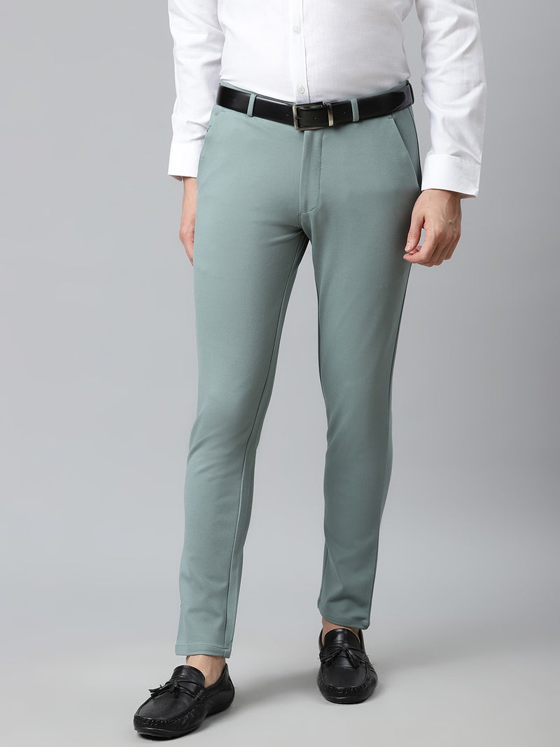 Green: Wrinkle Free Stretchable Knitted Chinos
