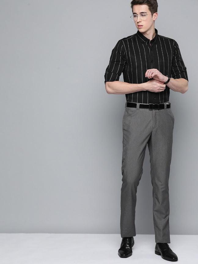 Men Smart Slim Fit Striped Formal Shirt