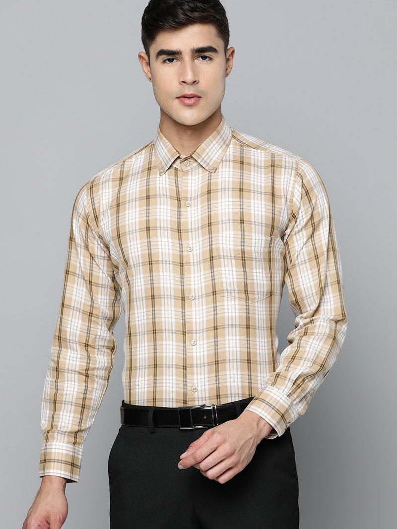 DENNISON Smart Regular Fit Tartan Checks Formal Shirt