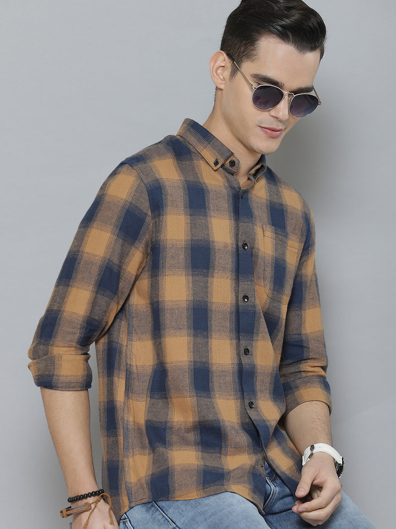 Men Smart Tartan Checks Casual Shirt
