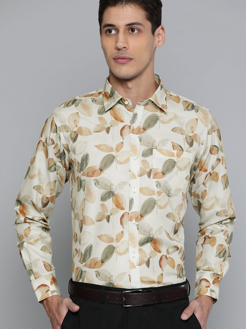 Cream: Conversational Printed Shirt