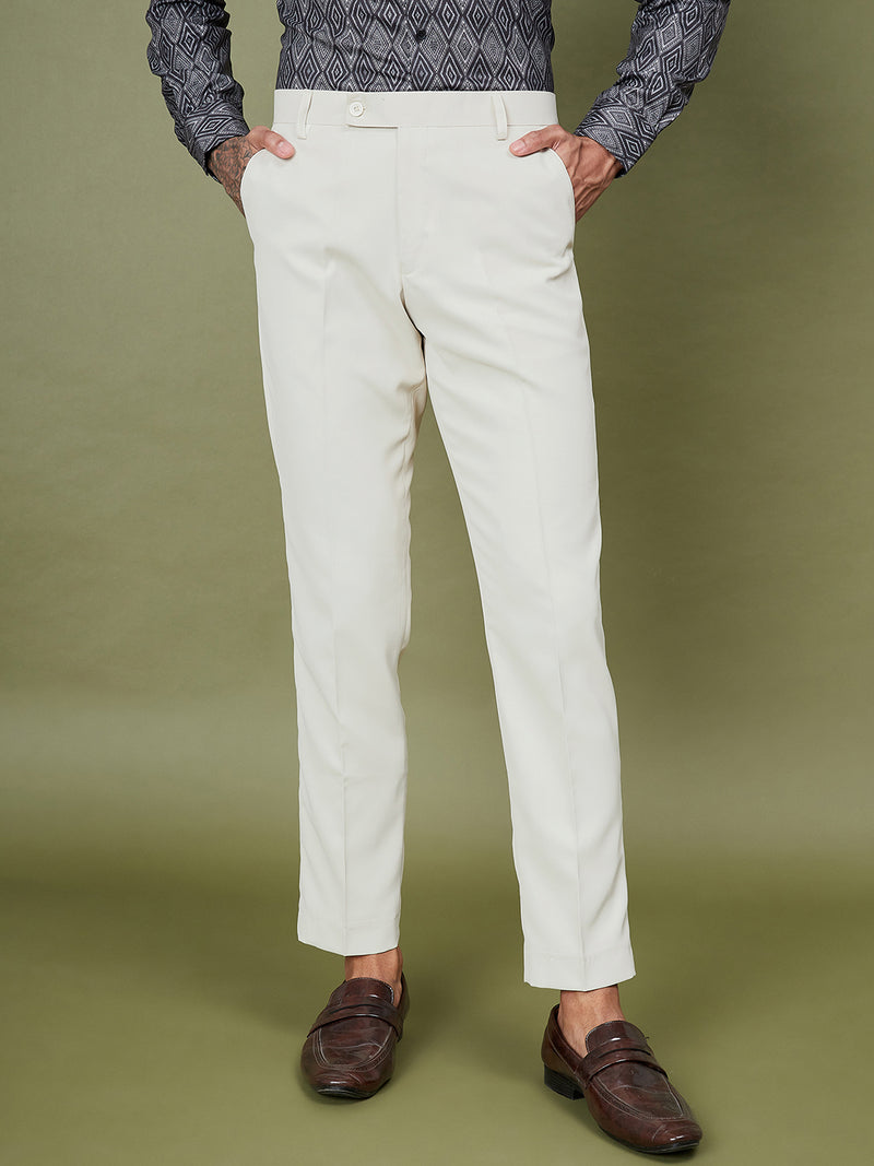 DENNISON Men Flat-Front Mid-Rise Regular Trousers
