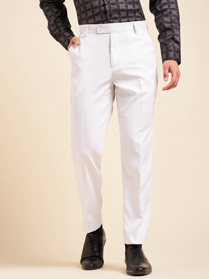 DENNISON Men Flat-Front Mid-Rise Formal Trousers