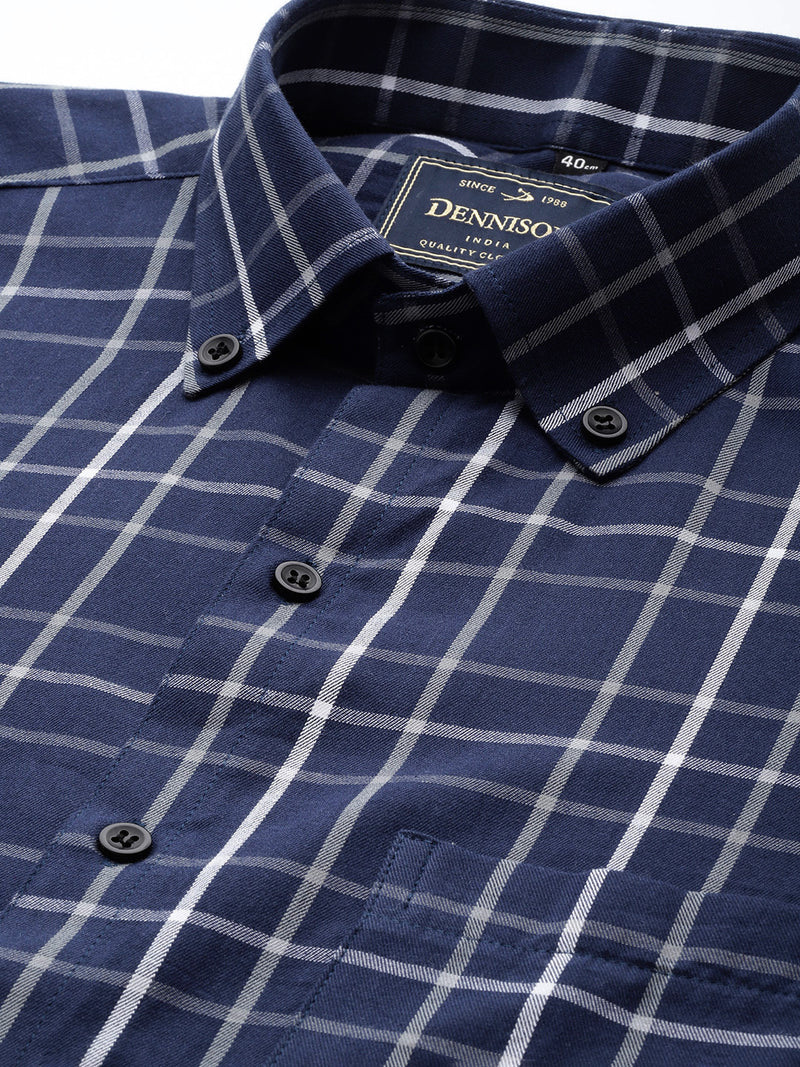 Blue: Tartan Checks Formal Shirt